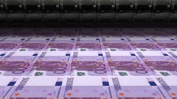 Money Printing Press Euro Banknote Bills