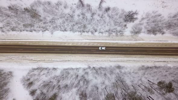 Winter Road From Above