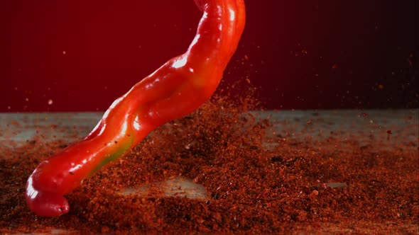 Peppers falling bouncing in ultra slow mo 1500fps - reflect surface - BOUNCING PEPPERS PHANTOM  alt