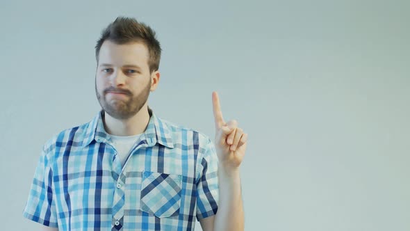 Man Shakes Head and Index Finger To Avoid Offer alt