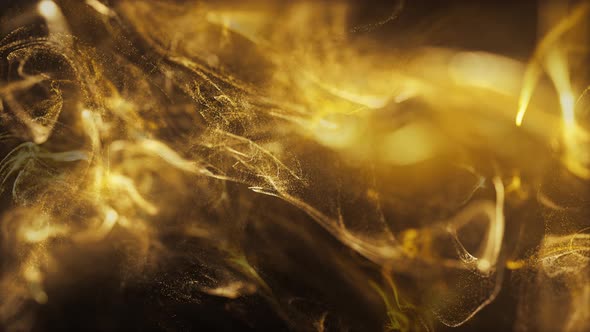Gold Fluid Particles Background Loop 4K