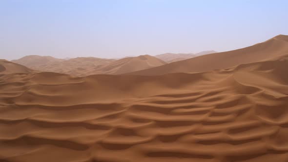 Scenic Wide Shot of Desert Sand Dunes