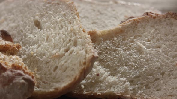 Freshly sliced bread