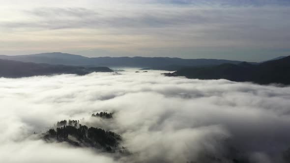 Above Fog and Clouds Aerial View