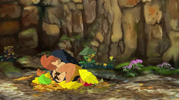 Hedgehog wakes up in the leaves 4K alt