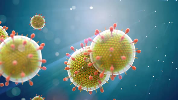 Paramyxovirus Mumps  COVID Pandemic Closeup of Virus Under Microscope alt