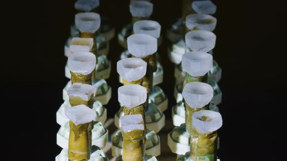 Gems on the Metal Dop Sticks for a Facet on a Faceting Machine alt