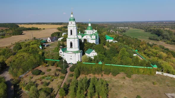Wonderful Monastery With Green Domes in Ukraine
