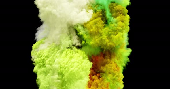 Colorful smoke effect flowing with turbulences and speed.