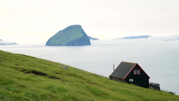 Beautiful View of Famous Rocks in Faroe Islands alt