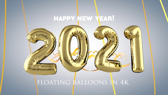 Inflated New Year 2021 Balloons