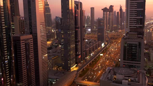 Highway Traffic Commuting Through Urban City on Crowded Busy Roads alt