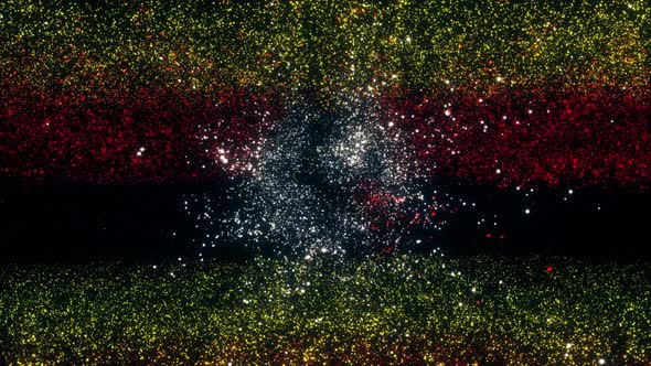 Uganda Flag With Abstract Particles