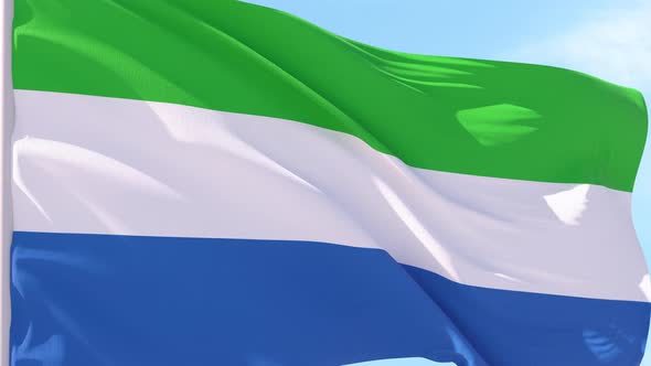 Sierra Leone Flag Looping Background