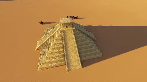 Egpyt Desert Pyramids And Tourist People