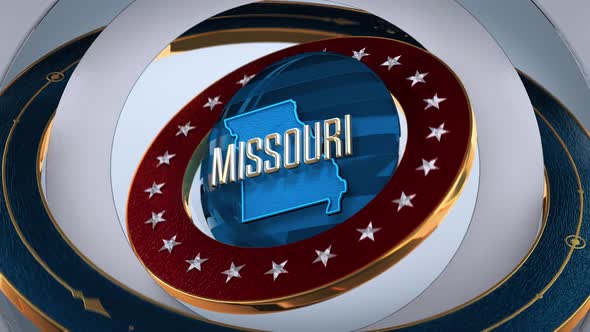 Missouri United States of America State Map with Flag 4K