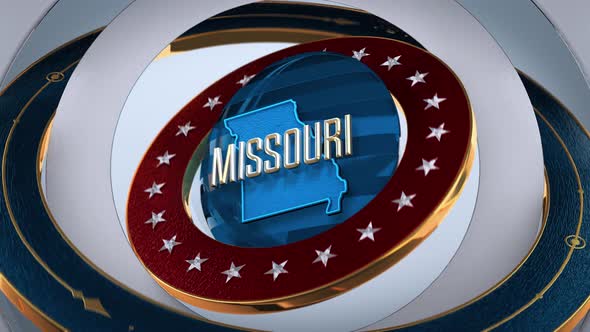Missouri United States of America State Map with Flag 4K alt