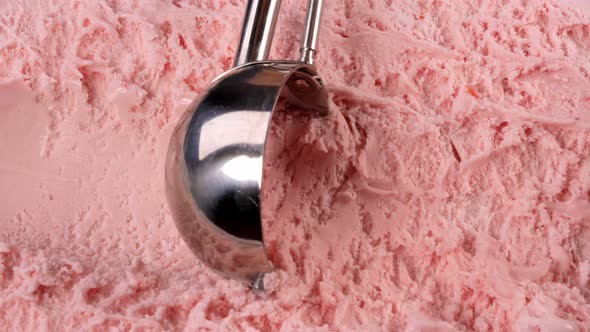 Scooping Strawberry Ice Cream