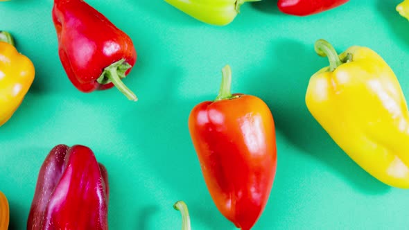 Sweet Juicy Ripe Bell Pepper Lies on a Pastel Background As a Natural Background alt