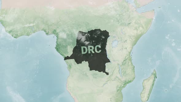 Globe Map of Democratic Republic of the Congo with a label