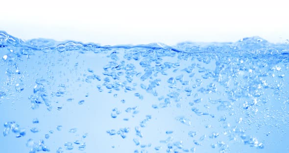 Many Bubbles in Water Close Up Abstract Water Wave with Bubbles in Slow Motion alt