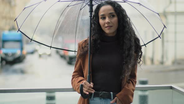 Latin Young Beautiful Female Dreaming Happy Hispanic Woman Dreaming Mixed Race Millennial Girl with alt