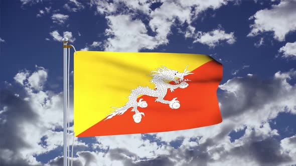Bhutan Flag Waving alt