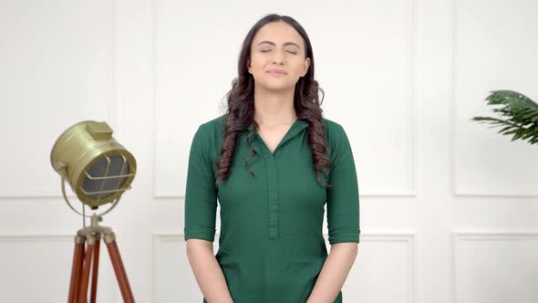 Indian girl meditating alt