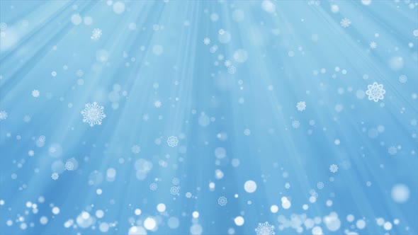 Blue Christmas Background and Snow Fall