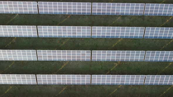 Aerial Top View of a Solar Panels Power Plant alt