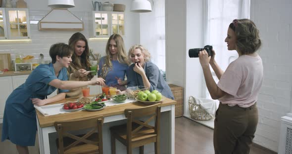Friends Creating a Food Blog Video