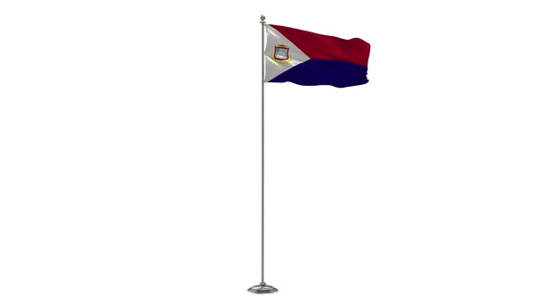 Saint Martin Looping Of The Waving Flag Pole With Alpha