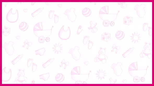 Background kids Rose icons animation