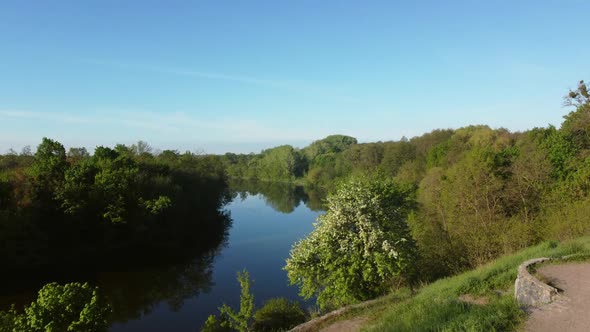 Aerial Drone View Flight Over Hill Slope alt