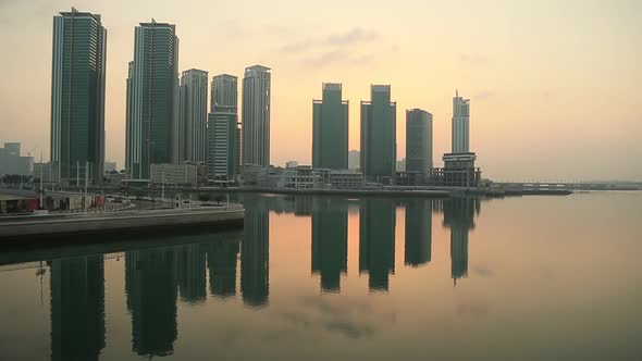 Sunrise at Al Reem Island in Abu Dhabi Cityscape alt