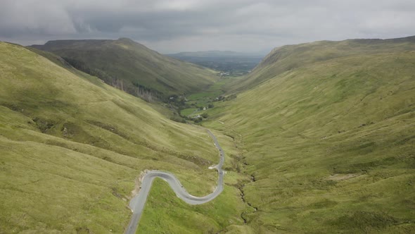 Aerial view of The Glengesh Pass, Donegal, Ireland alt