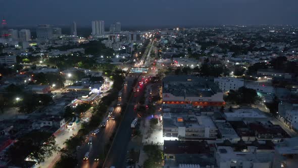 Aerial View of Busy Road Interception in Night City alt