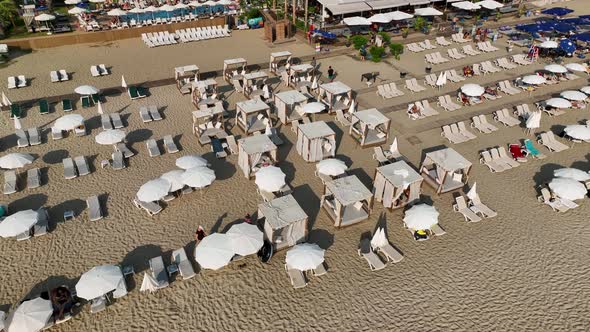 Cleopatra Beach Turkey Alanya 4 K aerial view alt