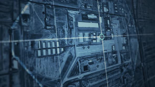 Computer user interface of Air Base In USA Transmitted From Satellite Camera alt