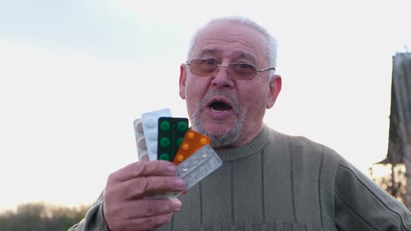 Grandfather with Pills in His Hands alt