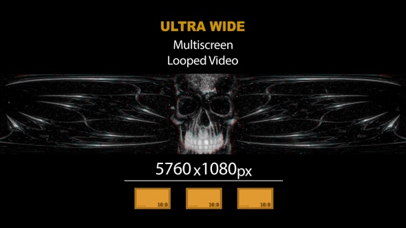 Ultra Wide HD Skull Explosion 02