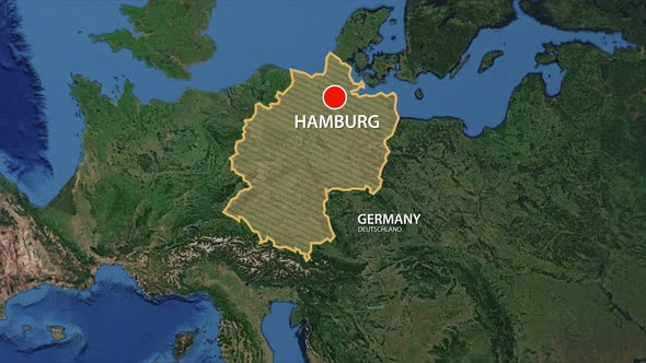 Geolocation of the city of Hamburg on the map