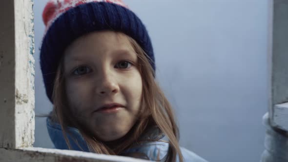 Girl Homeless Tramp Orphan In Dirty Bad Clothes