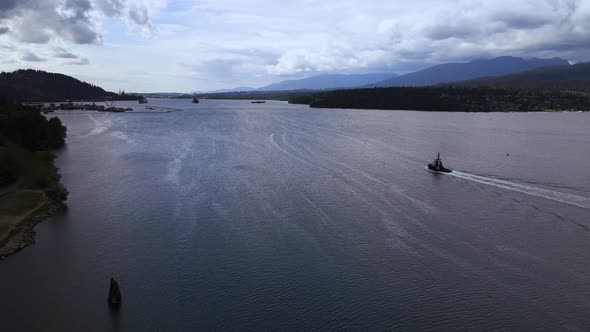Vancouver Skyline - Burnaby Coast - Burrard Inlet - Ocean Ships alt