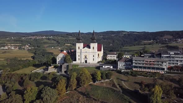 Aerial View of Basilica Maria Taferl, Austria alt