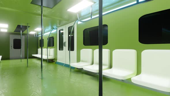 3D animation of the interior of a subway wagon alt
