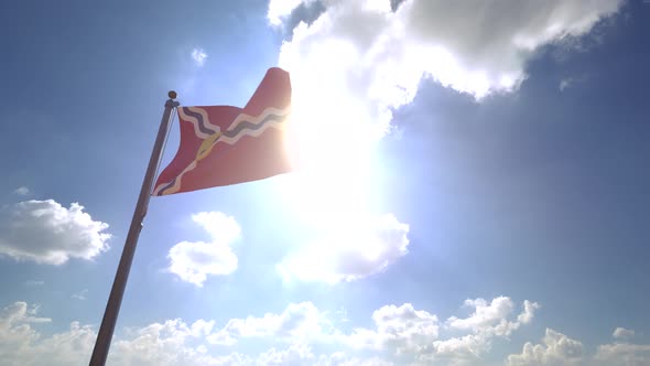 St. Louis City Flag (Missouri) / Saint Louis City Flag on a Flagpole V4 - 4K alt