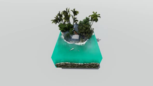 Isometric beach and ocean waves alt