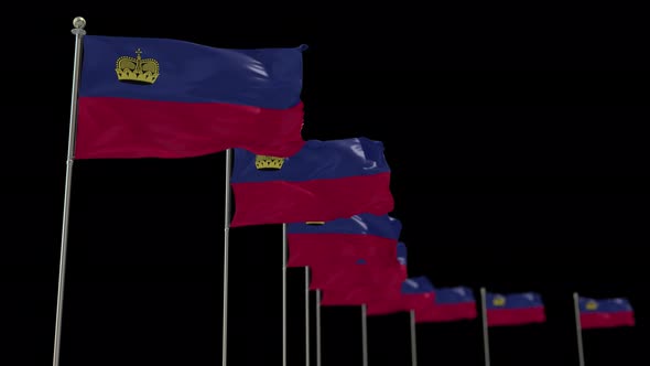 Liechtenstein Row Flag With Alpha