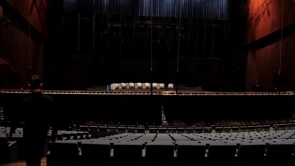 Man inside empty concert hall , Stock Footage | VideoHive